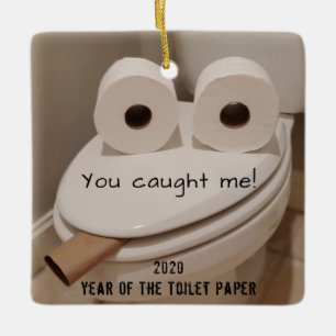 Funny Covid Weihnachts-Toilettenpapier Keramikornament