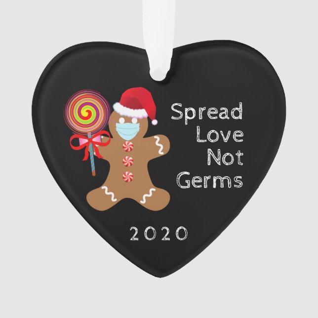 Funny Covid Weihnachtsgesicht Maske Gingerbrot Man Ornament (Vorderseite)