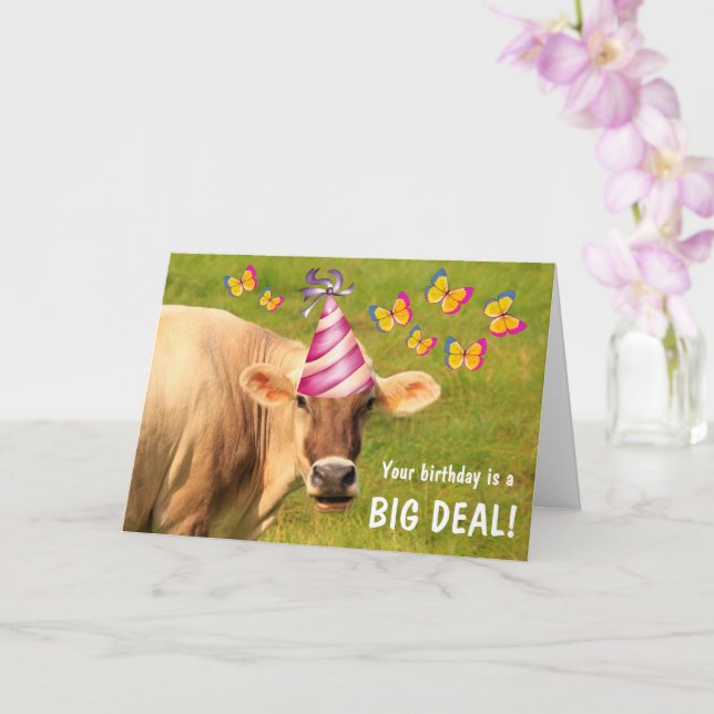Funny Cow BIG DEAL Geburtstag Karte (Orchidee)