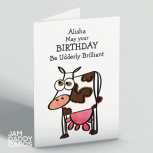 Funny Cow Birthday Karte