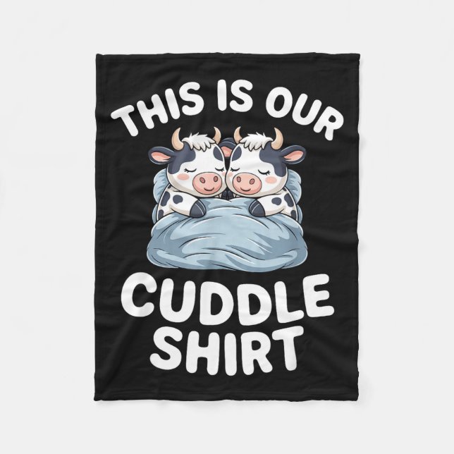 Funny Cow Couple Idea This Is Our Cuddle  Fleecedecke (Vorderseite)