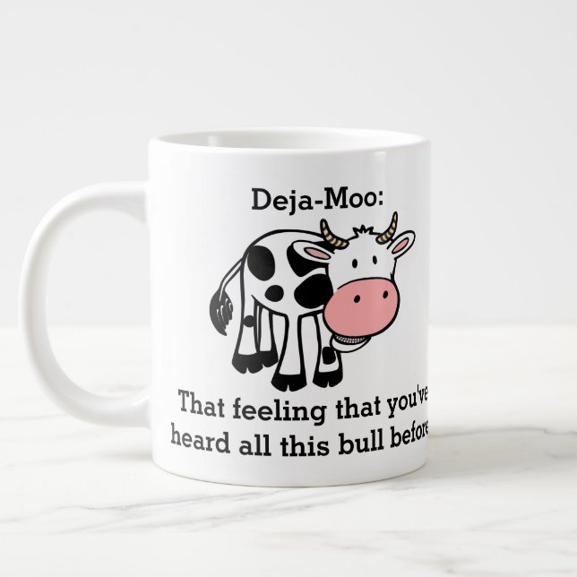 Funny Cow Deja-Moo Witze Jumbo-Tasse (Links)