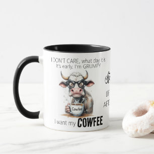 Funny Cow Drink Kaffee Zitat Tasse