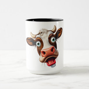 Funny Cow Face Sublimation Tasse