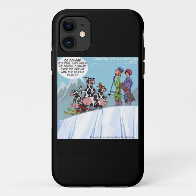 Funny Cow Family Snow-Ski iPhone5 Fall Case-Mate iPhone Hülle (Rückseite)