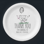 Funny Cow Farm Animal Birthday Party Danke Pappteller<br><div class="desc">Niedliche handgezogene Kuh Doodle Kunst für Bauernhof Geburtstag</div>