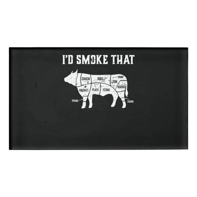 Funny Cow Grillen Pit Master Geschenk Namenschild (Vorderseite)