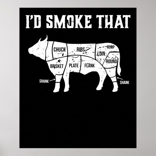 Funny Cow Grillen Pit Master Gift Poster (Vorne)