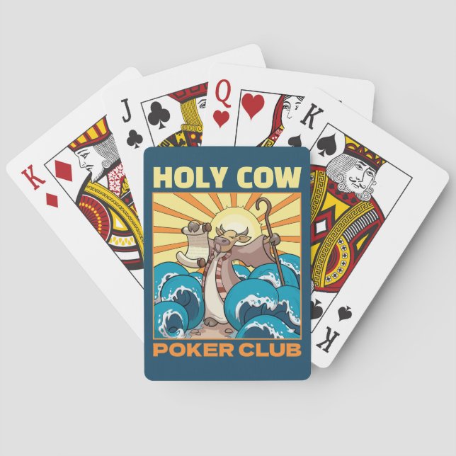 Funny Cow Holy Cow Poker Club Cow Deity Cartoon Spielkarten (Rückseite)