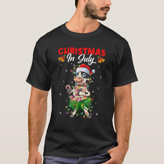 Funny Cow liebt hawaiianische Weihnachten im Juli  T-Shirt (Vorderseite)