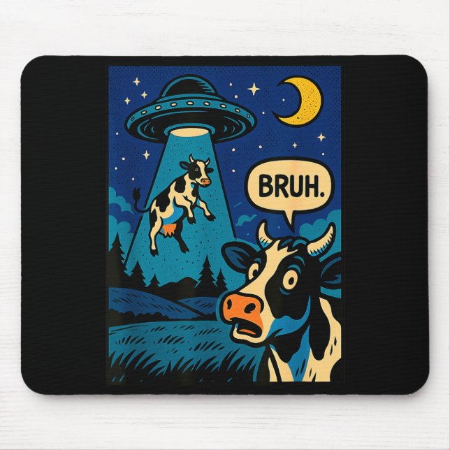 Funny Cow Meme Ufo Alien Zoo Boys Girls Kids  Mousepad (Vorne)