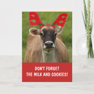 Funny Cow Milk und Cookies Weihnachten Karte