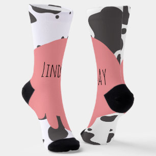 Funny Cow Pink Name Muster Socken