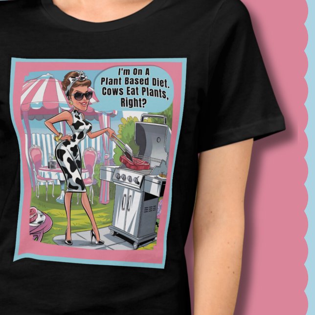 Funny Cow Print Carnivore Ketovore Keto Tri-Blend Shirt (Funny Cow Print Carnivore Ketovore Keto Gift. "I'm On A Plant Based Diet. Cows Eat Plants, Right?".)