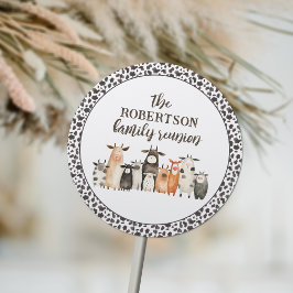 Funny Cow Print Country Wiedersehen Runder Aufkleber