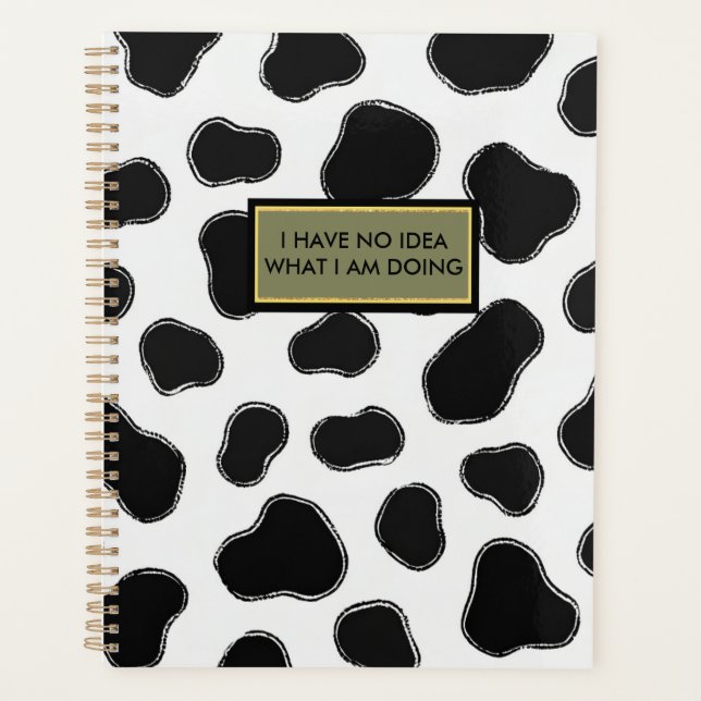Funny Cow Print Office Essentials Boss Babe Vibe Planer (Vorderseite)
