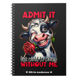 Funny Cow Quote Sprichwort Notizblock