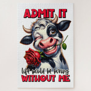 Funny Cow Quote Sprichwort Puzzle