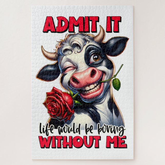 Funny Cow Quote Sprichwort Puzzle (Vertikal)