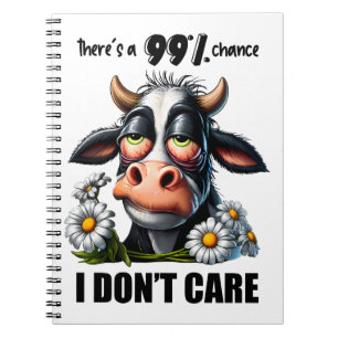 Funny Cow Sarcastic Zitat und Redewendungen Notizblock