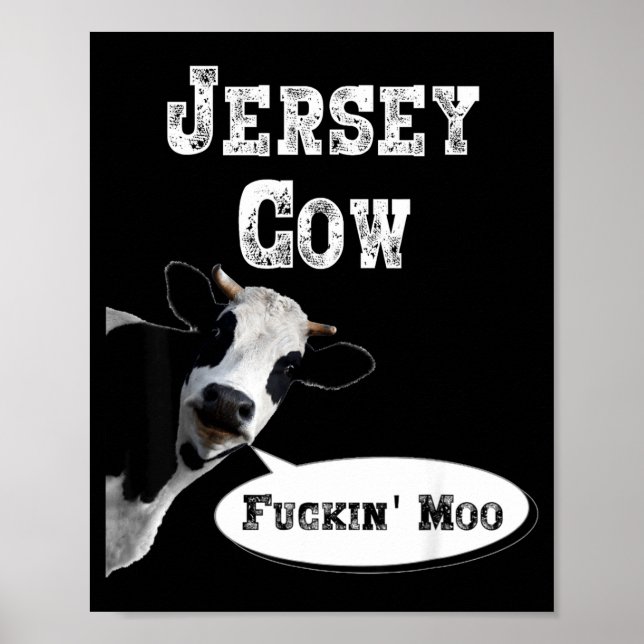Funny Cow Shirt New Jersey Cow Lover Farm Animal R Poster (Vorne)