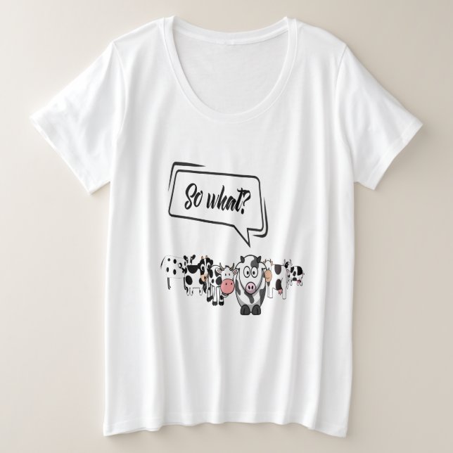 Funny Cow, was für ein Witz Große Größe T-Shirt (Design vorne)