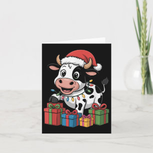 Funny Cow Weihnachtsmannmütze Tiere liebt Ugli Wei Karte