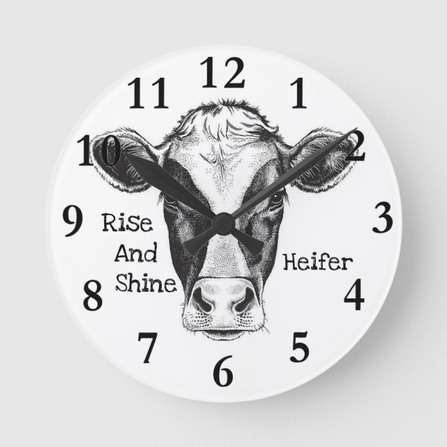 Funny Cow Wohngestaltung Runde Wanduhr (Vorderseite)