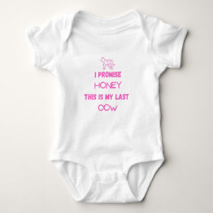 Funny Cow Zitat: Ich verspreche, Letzte Kuh Baby Strampler