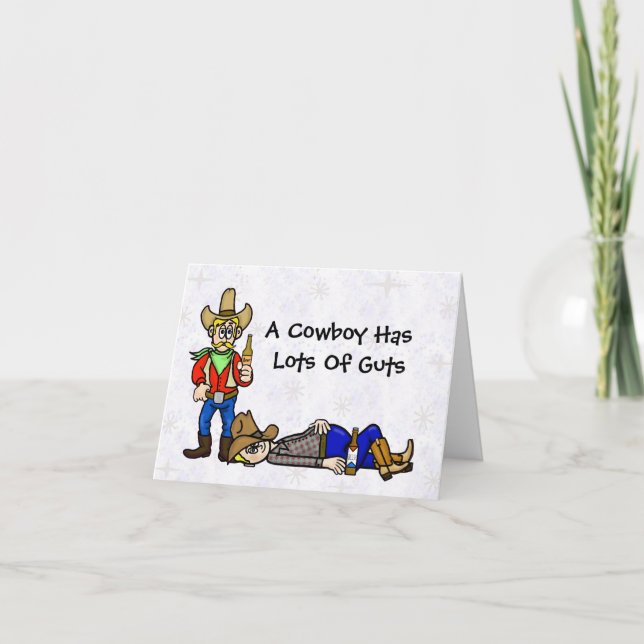 Funny Cowboy Beer Drink Card Karte (Vorderseite)