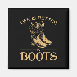 Funny Cowboy Boots Line Tanz Horseck Riding Cowbo Magnet