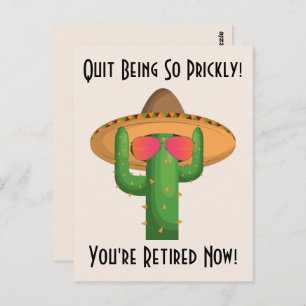 Funny Cowboy Cactus Western Theme Retirement Postkarte