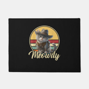 Funny Cowboy Cat Mashup Meow Howdy Kitten Lovers m Fußmatte