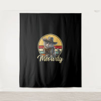 Funny Cowboy Cat Mashup Meow Howdy Kitten Lovers m