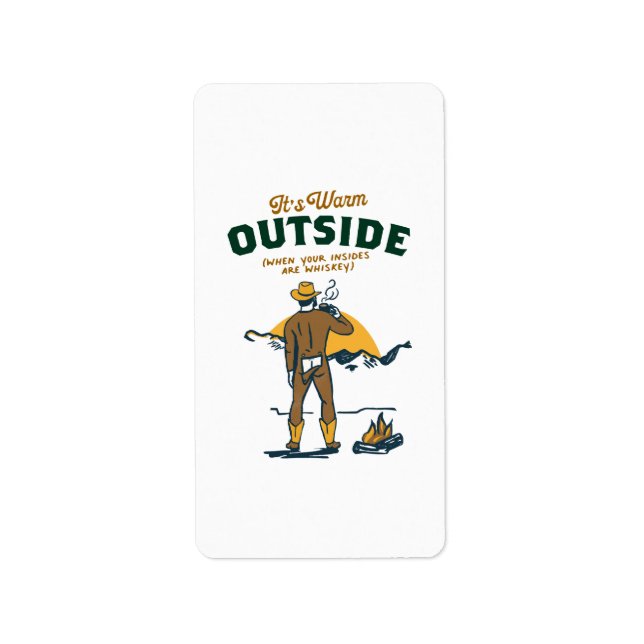 Funny Cowboy Drink Whiskey Adressaufkleber (Vorne)