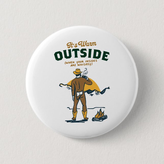 Funny Cowboy Drink Whiskey Button (Vorderseite)