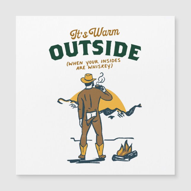 Funny Cowboy Drink Whiskey Magnetkarte (Vorderseite)