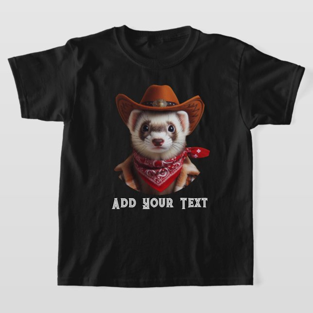 Funny Cowboy Ferret Western Style T-Shirt (Ablage )