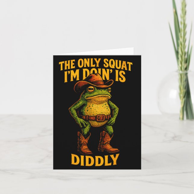 Funny Cowboy Frog Graphic The Only Squat I’m Doin’ Karte (Vorderseite)