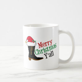 Funny Cowboy Frohe Weihnachten Y'all Texas Spaß Tasse