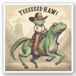 Funny Cowboy Frosch reiten Sommerpferd personalisi Aufkleber