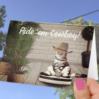 Funny Cowboy Hat Cat auf einem Vakuum Geburtstagsk