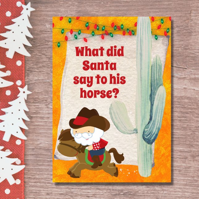 Funny Cowboy Santa and Horse Western Weihnachten (Von Creator hochgeladen)