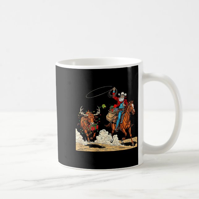 Funny Cowboy Santa Christmas Holiday Western Style Kaffeetasse (Rechts)