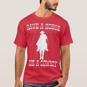 Funny Cowboy Spaß Pferd Vintag Rette reiten T-Shirt