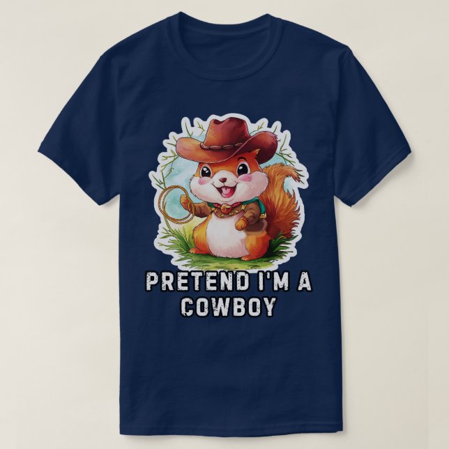 Funny Cowboy Squirrel TShirt (Design vorne)