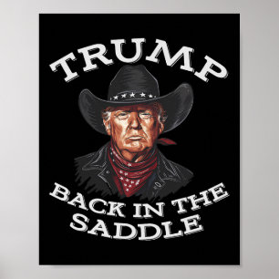 Funny Cowboy Western Donald Trump Präsident Us Fla Poster