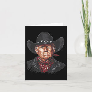 Funny Cowboy Western Donald Trump US Flag 2024 Ele Karte