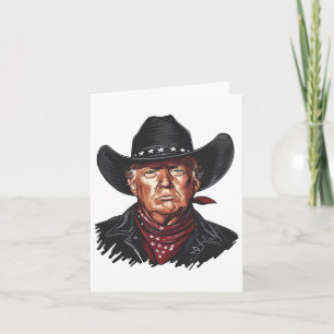 Funny Cowboy Western Donald Trump US Flag 2024 Ele Karte