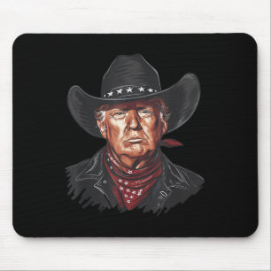 Funny Cowboy Western Donald Trump US Flag 2024 Ele Mousepad